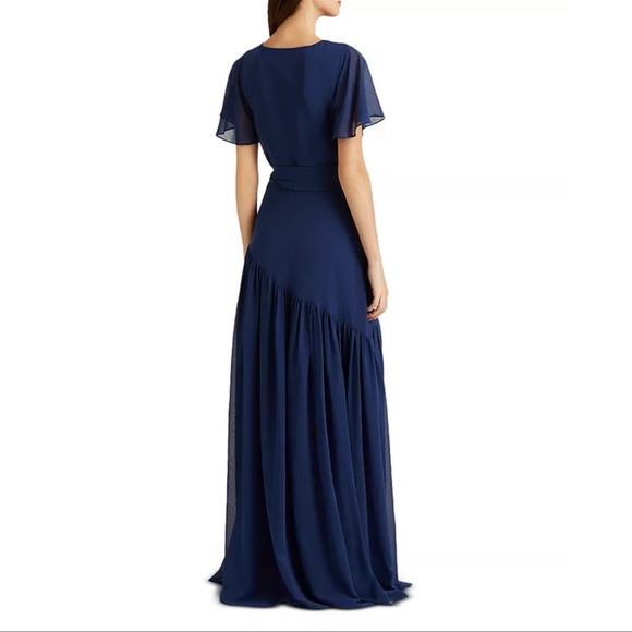 Lauren Ralph Lauren Crinkled Georgette Gown - Picture 2 of 15